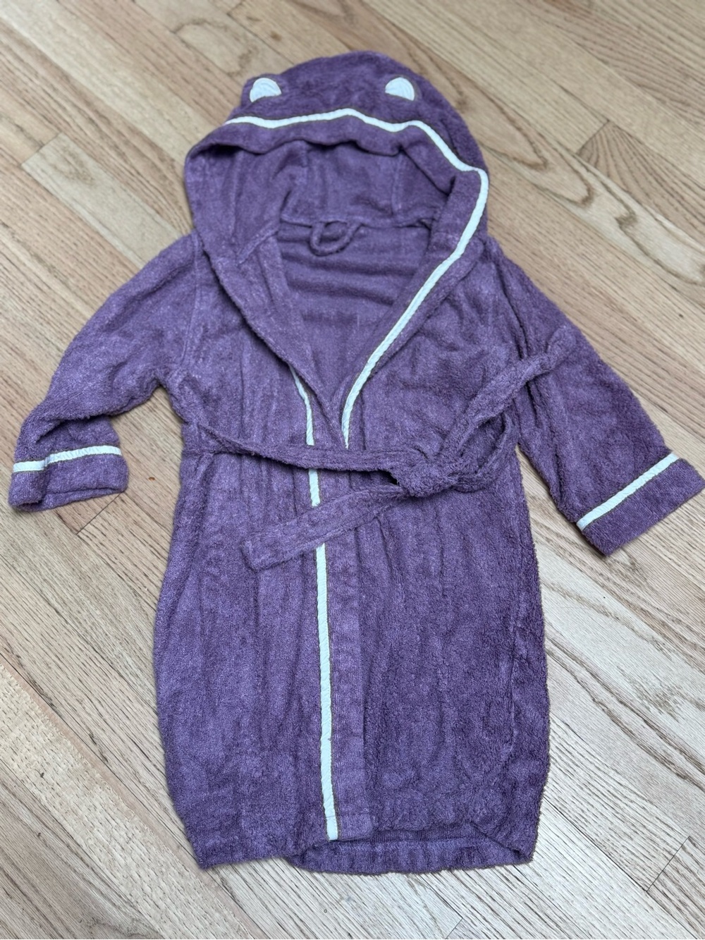 Girls Bathrobe Hooded with Ears - Purple